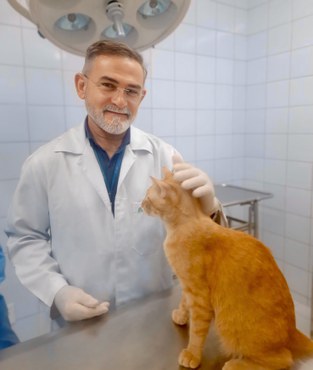 Professor Miguel Cavalcante ao lado do gato Tigrão. Foto: Divulgação/UFPI 